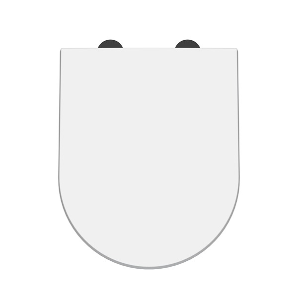 Hudson Reed D Shaped Soft Close Toilet Seat 370 x 70mm Gloss White (NTS007B)
