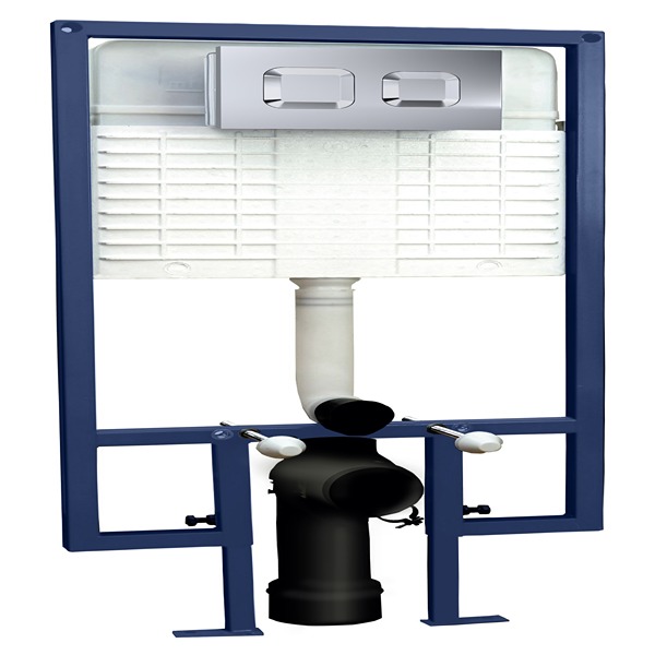 Hudson Reed Square Dual Flush Push Button 520 x 1136mm Chrome