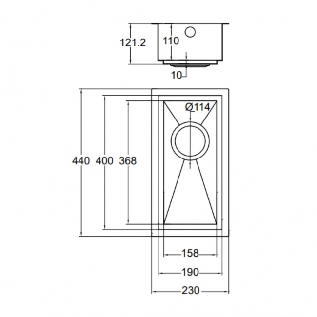 The 1810 AXIXUNO 190U SOS Single Bowl Undermount Sink 16mm - Gun Metal