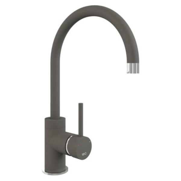 The 1810 Company Courbe Curved Spout Kitchen Sink Mixer Tap Cristalite Asphalt (Dark Grey)