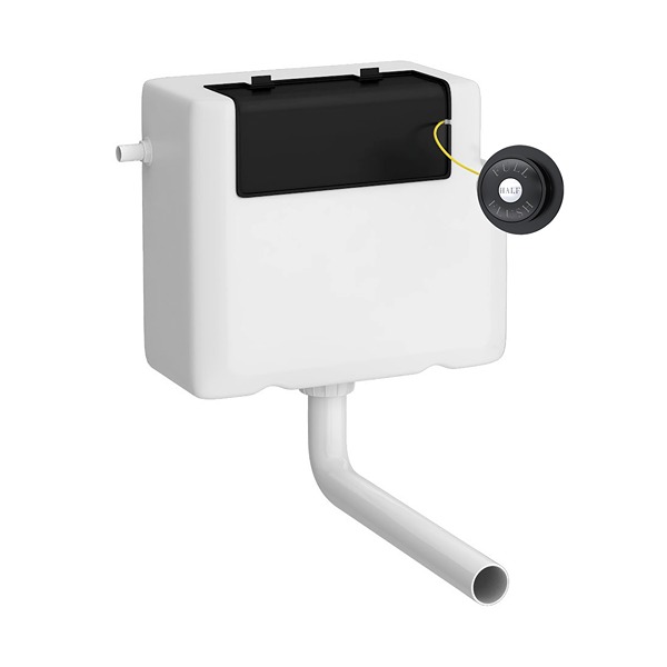 Hudson Reed Universal Access Cistern & Black Traditional Flush Plate 340 x 296mm Matt Black (XTY8T02)