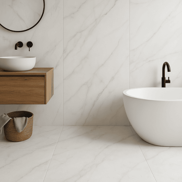 RAK Calacatta Full Lappato Tiles - 600mm x 1200mm White - Box of 2