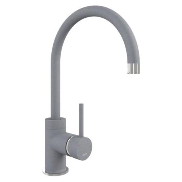 The 1810 Company Courbe Curved Spout Kitchen Sink Mixer Tap Cristalite Chrome (Light Grey)