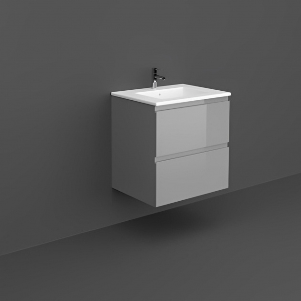 RAK Joy Wall Hung Vanity Unit with Basin 600mm Wide - Urban Grey