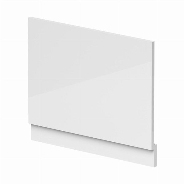 Nuie Waterproof Shower Bath End Panel 700Mm x 700Mm - Gloss White Contemporary