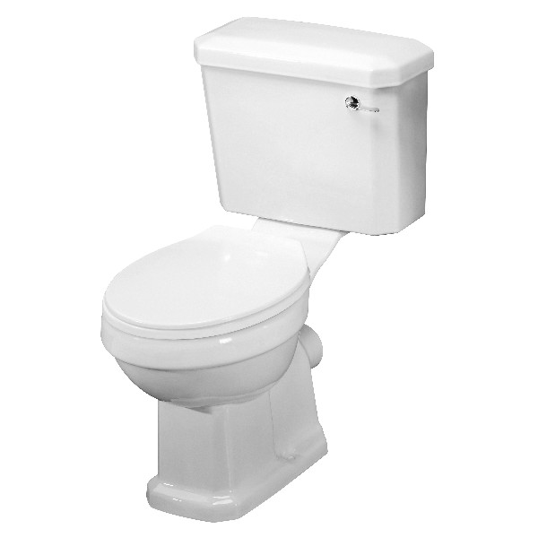 Nuie Carlton Close Coupled Pan Cistern and Seat - White Traditional