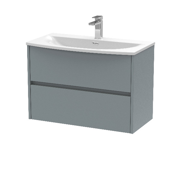 Nuie Havana Wall Hung 2 Drawer Unit and Basin 4 800Mm x 800Mm - Coastal Grey Contemporary