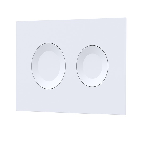 Hudson Reed Round Dual Flush Push Button White 267 x 170mm White