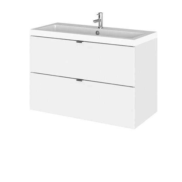 Hudson Reed Fusion 800mm Vanity Unit & Basin 805 x 579mm Gloss White